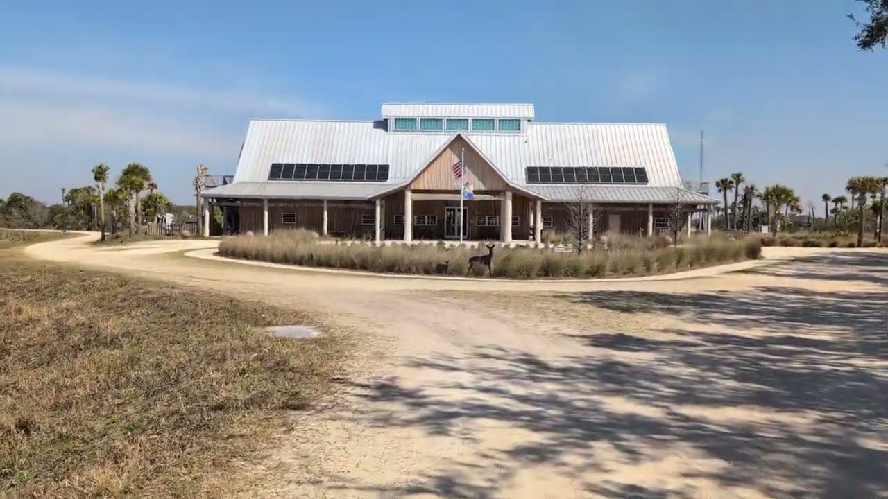 Metal Deer in Grass at Orlando Wetlands Visitor Center! Christmas, Florida 
