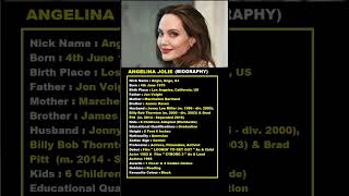 Angelina Jolie  Biography | Hollywood Actress Whatsapp Status | Facts shorts angelinajolie facts