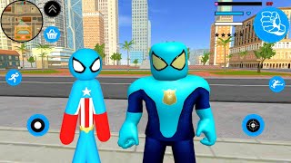 Muhteşem Süper Kahraman Çöp Adam Oyunu - Captain Stickman Rope Hero #spiderman #13 -Android Gameplay screenshot 5