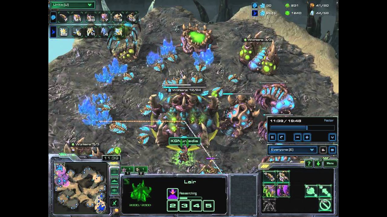 StarCraft 2 | 1v1 Versus A.I. #6 | Zerg Gameplay | Roach/Baneling Combo ...