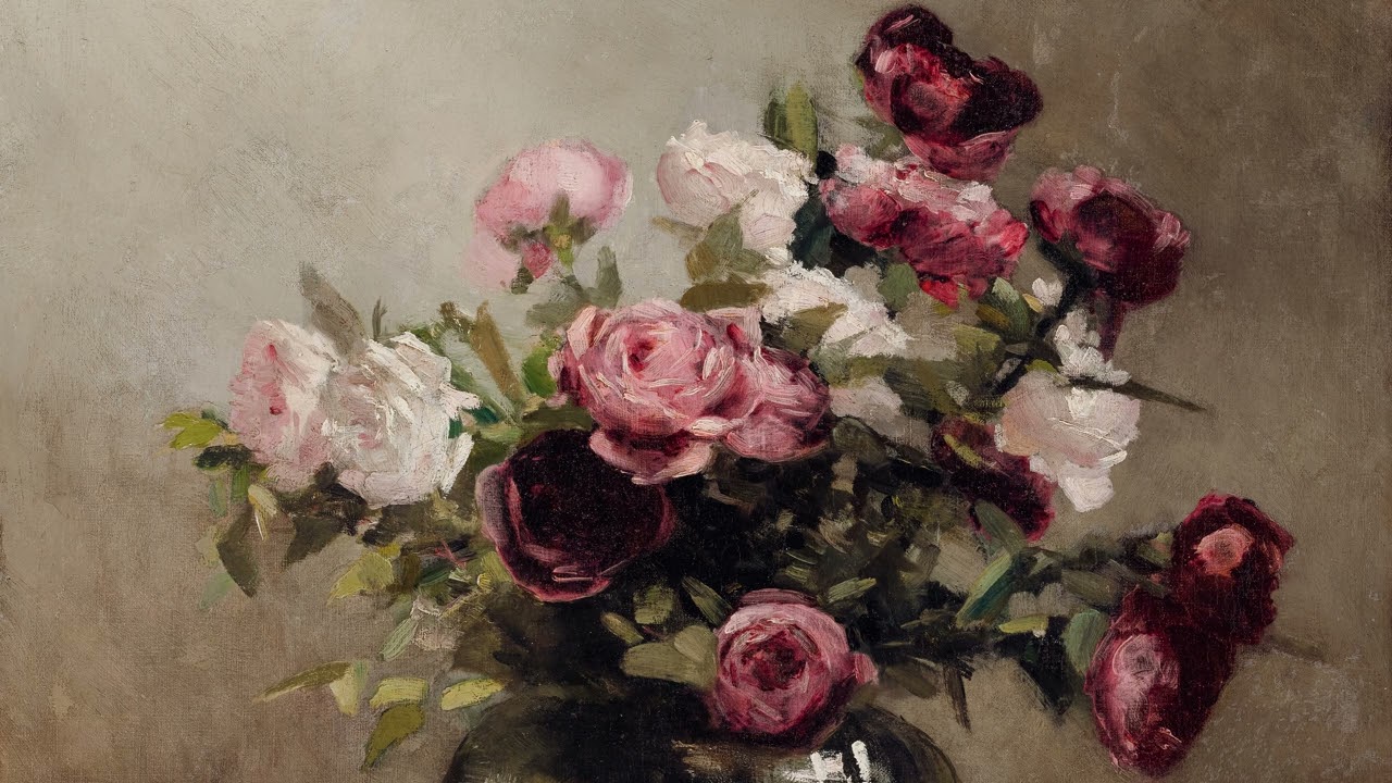 Beautiful Pink and Red Roses Painting | TV Art | 2 Hours Silent Art