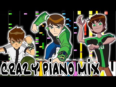 Crazy Piano Mix! BEN 10 THEME SONG MEDLEY