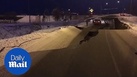 Roads collapse after massive earthquake rocks Alaska