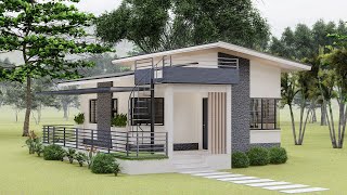 Elegant Small House Design with roof deck 48 Square Meters | 2 Bedrooms