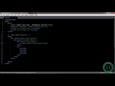 3  Creating the Navigation Menu Full membership website using Bootstrap & PHP Code