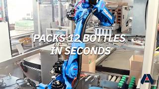 Automated Salad Dressing Bottle Case Packing | Robotic Packaging System