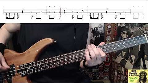 Three Little Birds by Bob Marley - Bass Cover with Tabs Play-Along