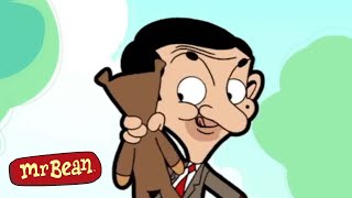 bean takes teddy adventure mr bean animated 1 funny clips