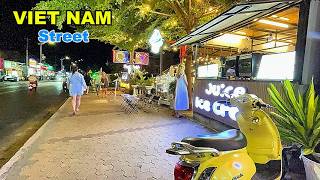 Night Walk in Mui Ne Vietnam | Real Street Sounds & City Lights POV