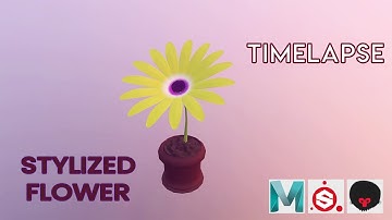 How to make Stylized Flower 3D model Using NURBS - Maya, Substance Painter