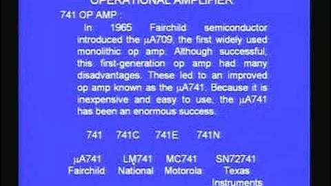Lecture - 21 Typical Characteristic of Operation Amplifier