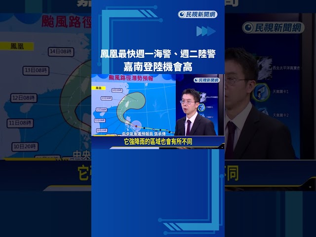 鳳凰登陸菲律賓 最快週一海警.週二陸警 嘉南登陸機會高－民視新聞