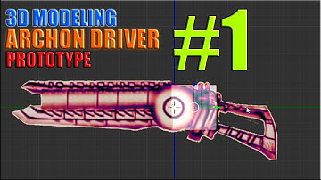 Low Poly Weapon 3D Modeling TimeLapse | Archon Driver Protoype | Part 1