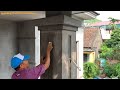 Professional Porch Column Construction And Decoration Techniques Using Sand Bricks And Cement