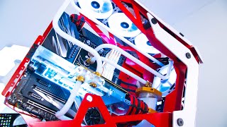 $5700 Ultimate High End Water Cooled Gaming & EDITING PC Build | Time Lapse