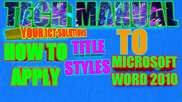 HOW TO APPLY HEADING STYLES IN MICROSOFT WORD 2010💻🖥