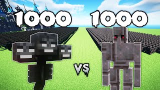 1000 Wither Vs 1000 Netherite Golem | Minecraft