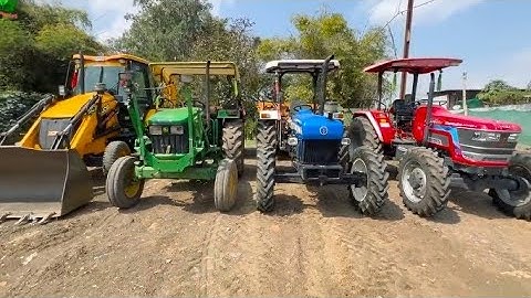 JCB 3dx Eco Loading Mud Mahindra 275 Eicher 485 John Deere Tractor with Trolley