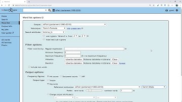 Extracting keywords in noSketch Engine