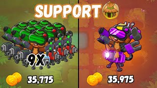 Tier 5 VS Tier 4 Support Towers (Same Price Comparison) | BTD6
