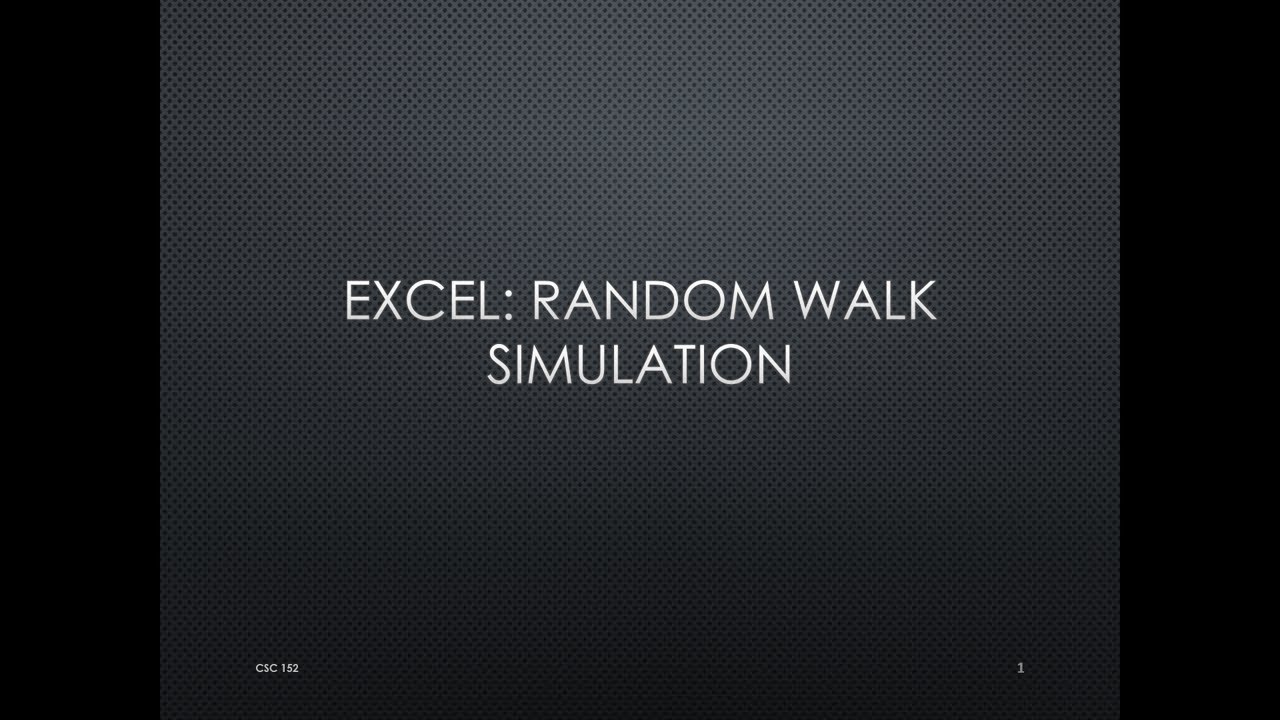 Microsoft Excel: Simple Random Walk Simulation - YouTube