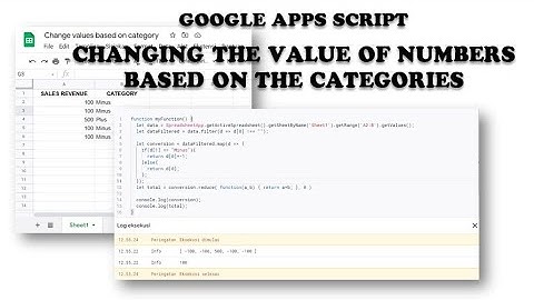 Google Apps Script - Changing The Value of Number Based on The Categories