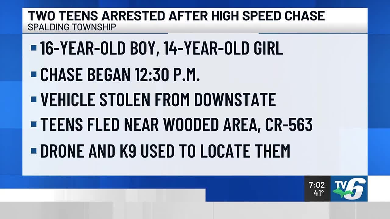 Two teens arrested after high speed chase in Menominee County - YouTube