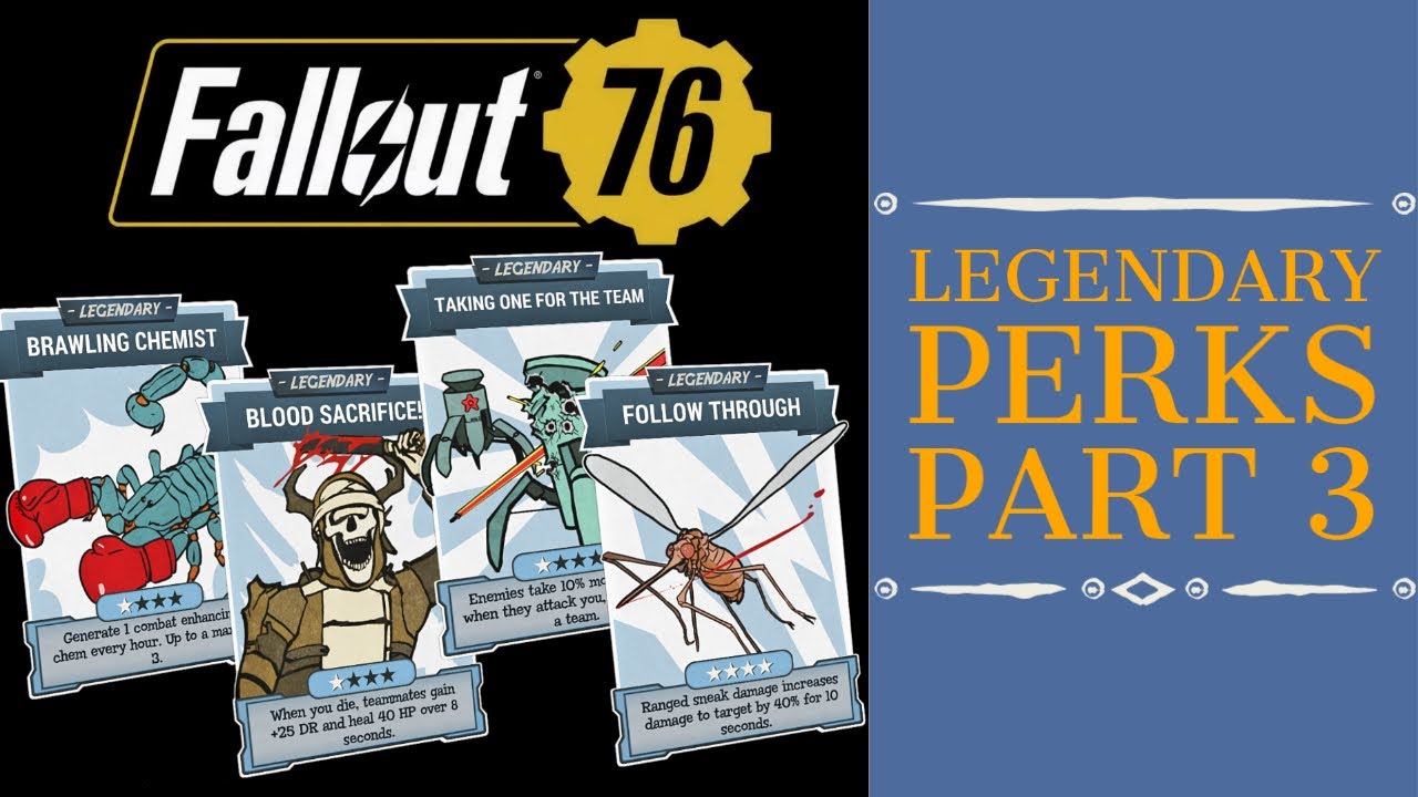 (PTS) Legendary Perks Tested part 3 Guide Fallout 76 Wastelanders