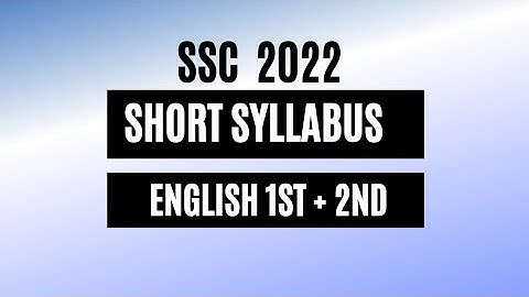SSC Short syllabus 2022 All Group English 1st Paper | English 2nd Paper