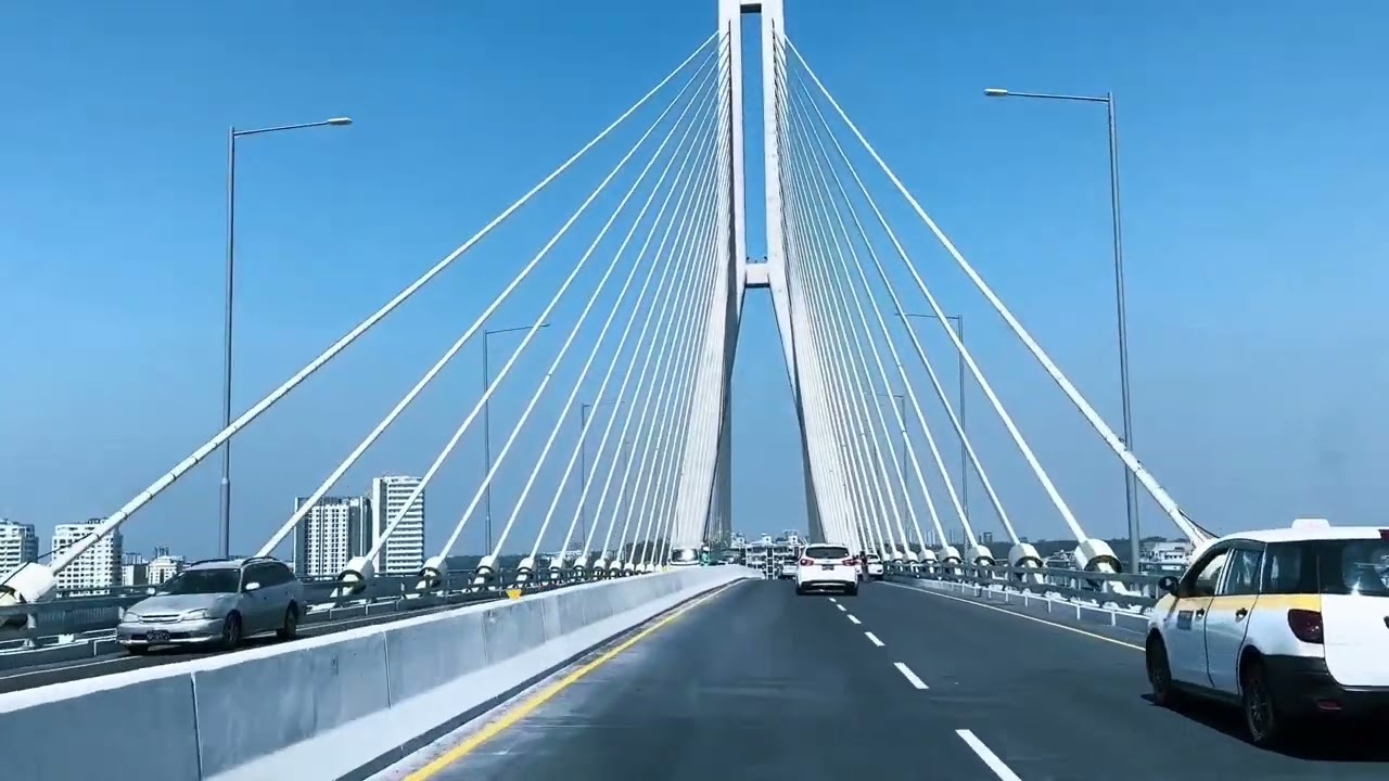 Dala to Yangon New Bridge Crossing | Amazing View Myanmar 🇲🇲