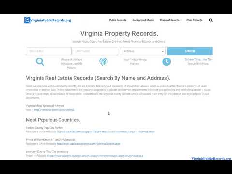 Virginia Property Records (Search Tax, Land, and Real Estate Records Online).