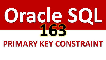SQL for Beginners   163   PRIMARY KEY CONSTRAINT