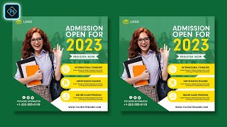 Education College Admission Social Media Banner Design In Photoshop Tutorial screenshot 4