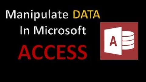 Manipulate DATA In MS Access!