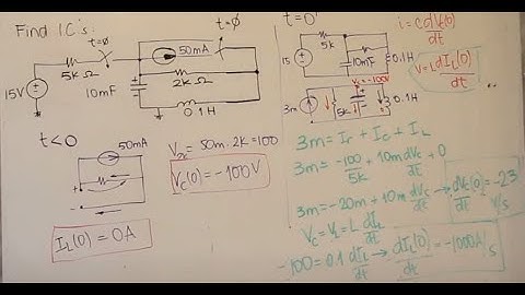 Second order circuit, finding initial conditions