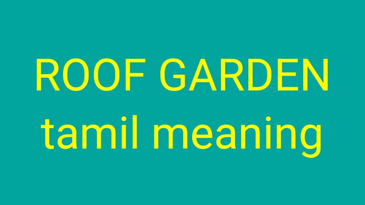 ROOF GARDEN tamil meaning சசிகுமார் YouTube