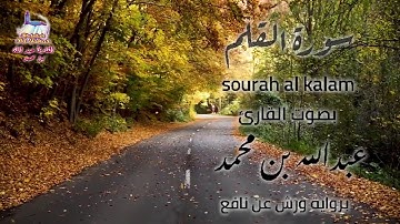 ارح سمعك.. تلاوة هادئة تريح القلب والعقل💙🎧 | سورة القلم بصوت القارئ  عبد الله بن محمد