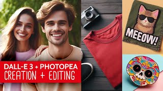 Print on Demand and Product Mockup Ideas with Dall-E 3 and Photopea (100% FREE workflow) by Photopea Pro 1,116 views 6 months ago 1 hour, 5 minutes