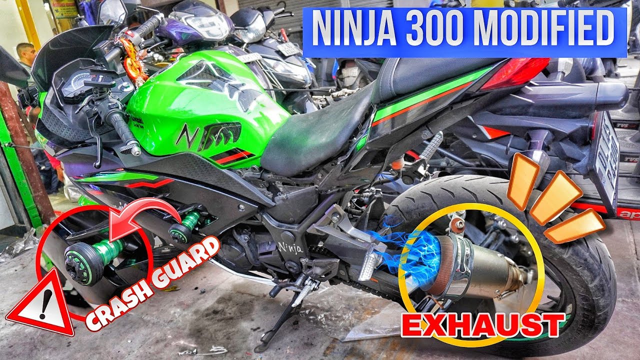 Loudest Exhaust Installed in Ninja 300 !! 🔥 Ninja 300 Crash Guard