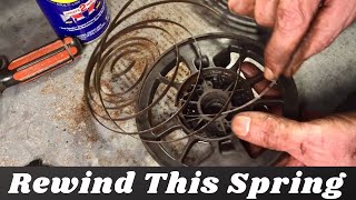 Honda Mower Engine Pull Cord Spring Repair/Rewind