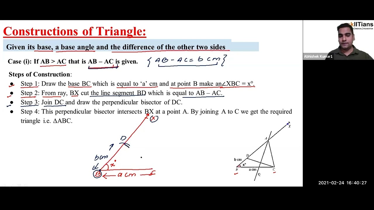 Constructions of Triangle|Lecture-2| Constructions| Maths | Grade- 9 ...