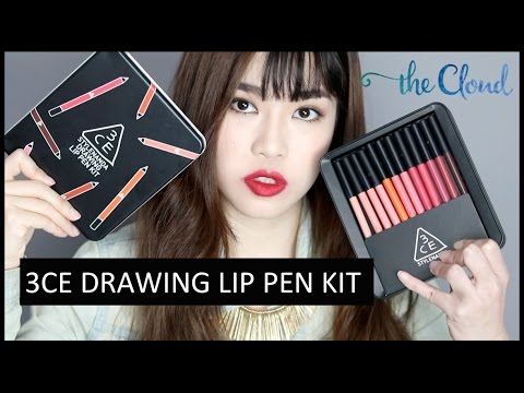 3CE DRAWING LIP PEN KIT| SWATCH & REVIEW SET SON CHÌ 3CE