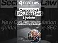 New crypto regulation guidance from the SEC this week.