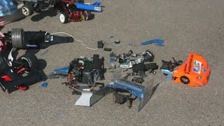 best rc car crash history ever fatal165 kmh 100 mph lipo brushless crash accident asso tc4 brutal