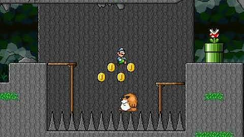 SMBX 1.4.5 Custom Level: Stalactite Passage (World 1-2, both exits)