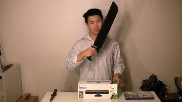 KINECT unboxing with a Machete, 1 day early!!!