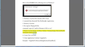 Fix FFMPEG.dll is Missing error on Windows
