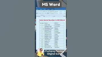 MS Word Table में Auto Serial Number कैसे डालें | MS Word Magical Tips | #shorts #msword #tips