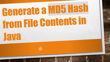Generate a MD5 Hash from File Contents in Java
