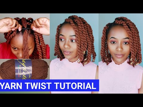 😱How To;DIY YARN TWISTS Rubber Band Method on natural hair/BIGGINERS ...